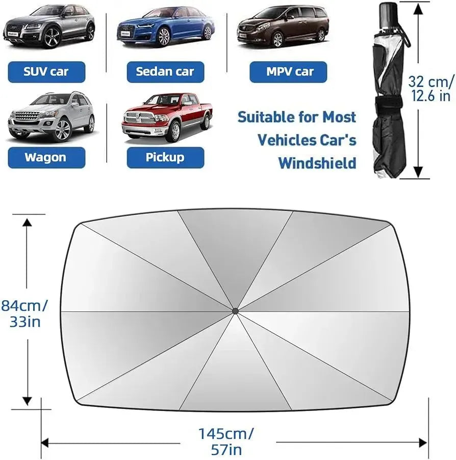 Car Windshield Sun Shade Umbrella 🌂 ☀️ 🚘