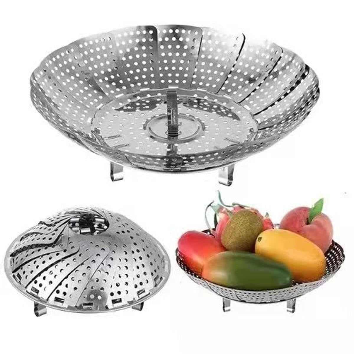 Stainless Steel Steamer Basket – Fits Pots & Pans