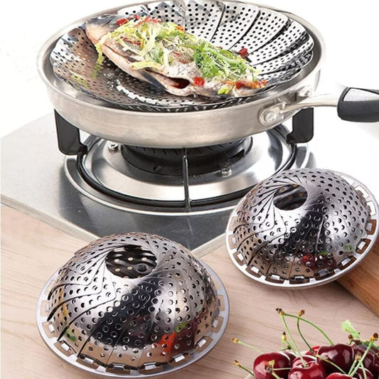 Stainless Steel Steamer Basket – Fits Pots & Pans