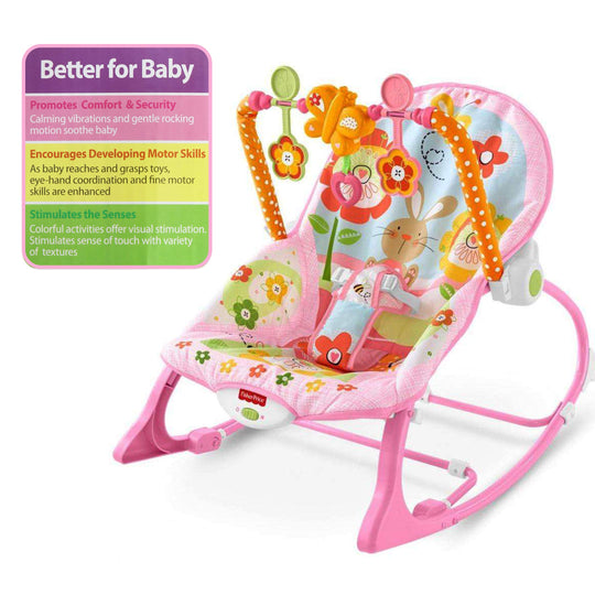 Soft & Snuggly Vibrating Baby Rocker – Pink 🌷