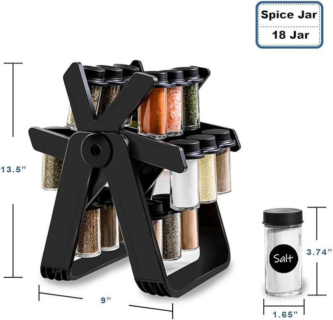 360° Rotating Spice Rack with 18 Jars 🌿