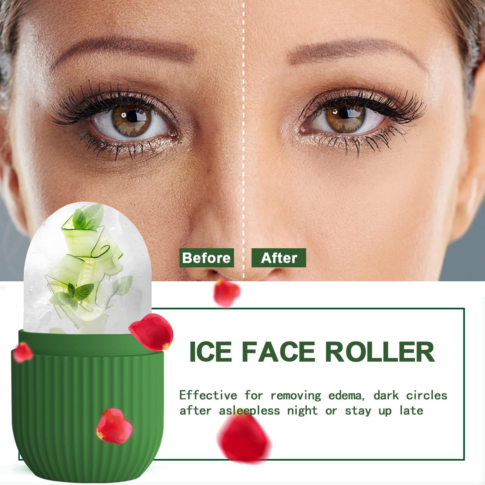 Ice Roller for Face ❄️✨ | Reusable Silicone Facial Ice Mold for Glowing Skin & Puffiness Relief