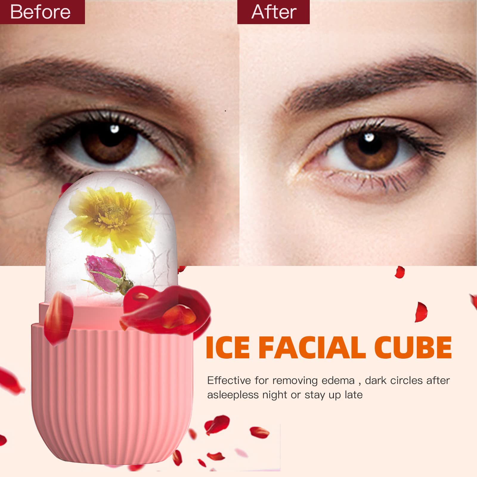 Ice Roller for Face ❄️✨ | Reusable Silicone Facial Ice Mold for Glowing Skin & Puffiness Relief
