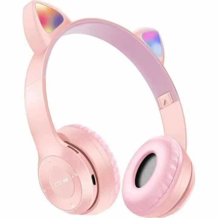 Flash Light Cute Cat Ear Headphones🔹 Wireless & Bluetooth 📶