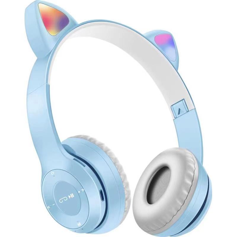 Flash Light Cute Cat Ear Headphones🔹 Wireless & Bluetooth 📶