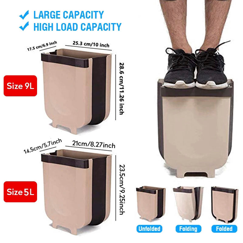 9L Wall-Mounted Foldable Trash Bin 🗑️ [ 🌸 70% OFF]