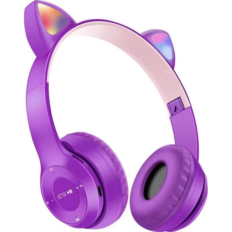 Flash Light Cute Cat Ear Headphones🔹 Wireless & Bluetooth 📶