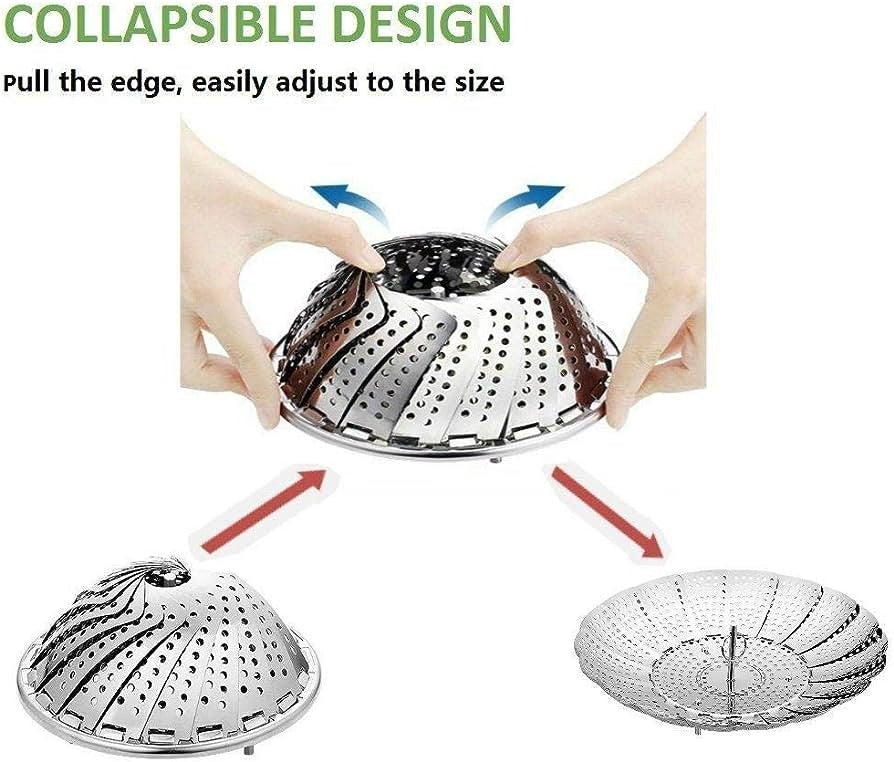 Stainless Steel Steamer Basket – Fits Pots & Pans