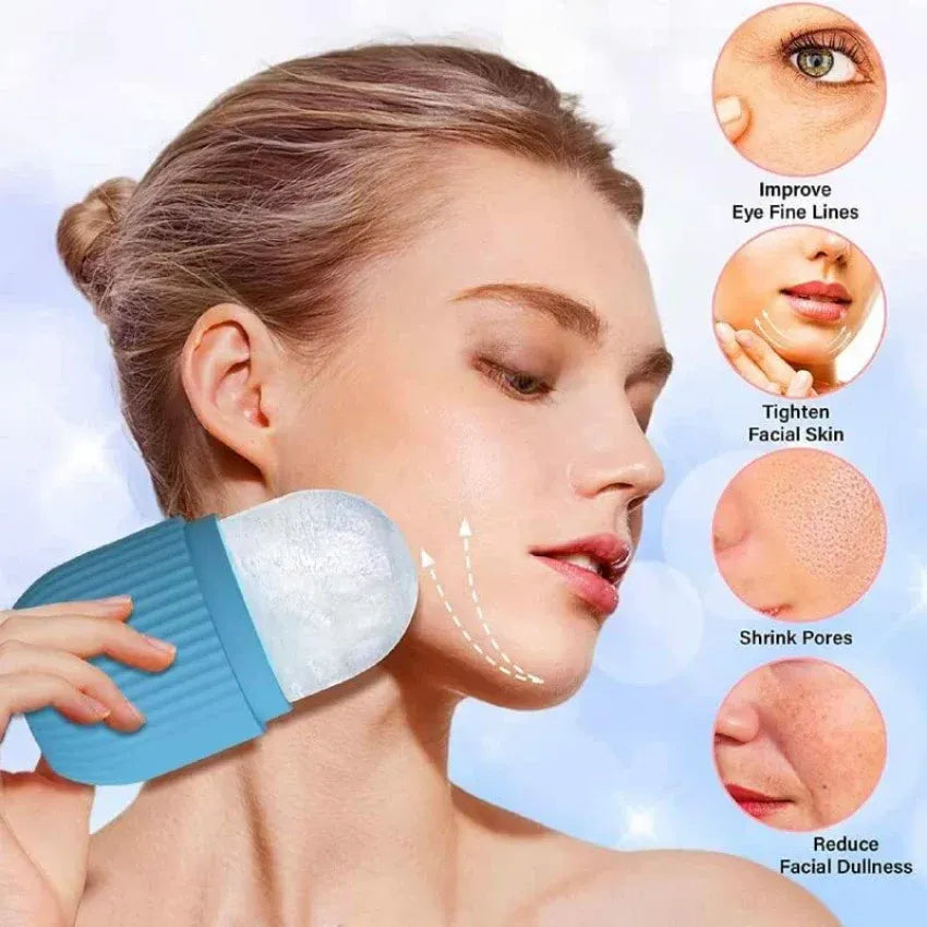 Ice Roller for Face ❄️✨ | Reusable Silicone Facial Ice Mold for Glowing Skin & Puffiness Relief